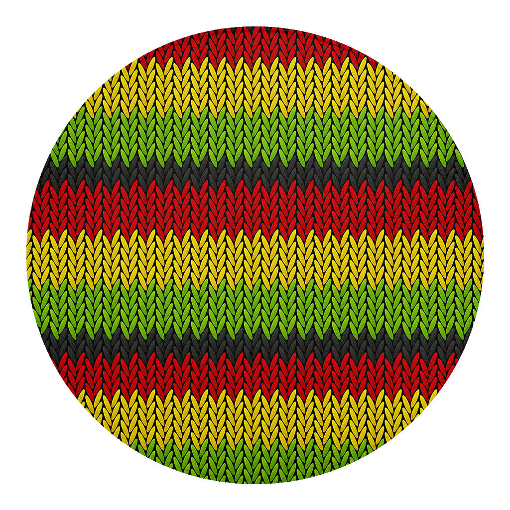 Knitted Style Reggae Pattern Print Round Blanket