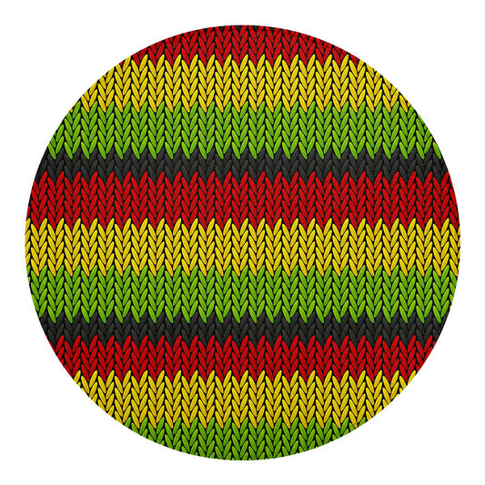 Knitted Style Reggae Pattern Print Round Blanket