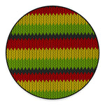 Knitted Style Reggae Pattern Print Round Floor Mat