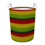 Knitted Style Reggae Pattern Print Round Laundry Basket