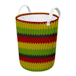 Knitted Style Reggae Pattern Print Round Laundry Basket