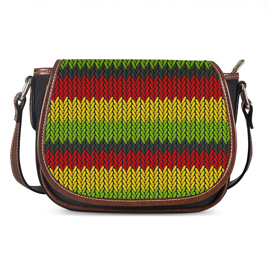 Knitted Style Reggae Pattern Print Saddle Bag