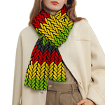 Knitted Style Reggae Pattern Print Scarf