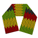 Knitted Style Reggae Pattern Print Scarf