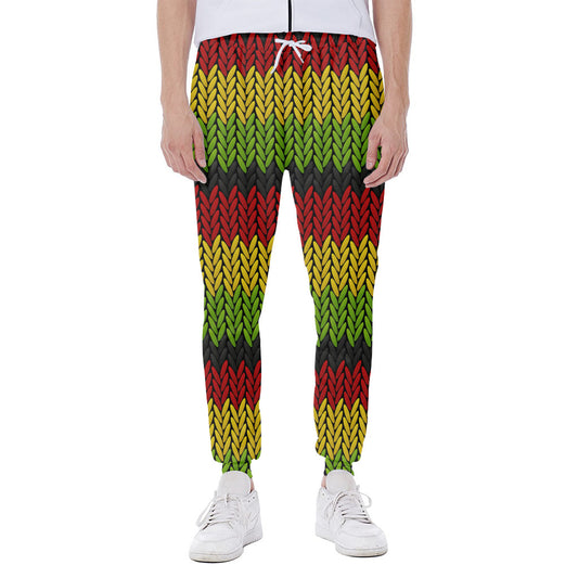 Knitted Style Reggae Pattern Print Scuba Joggers