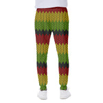 Knitted Style Reggae Pattern Print Scuba Joggers