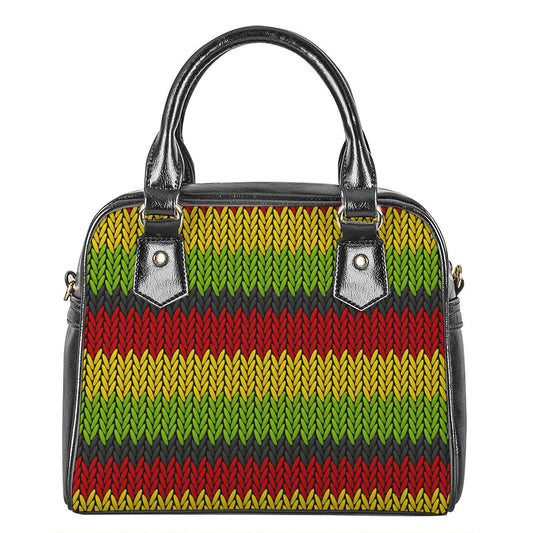 Knitted Style Reggae Pattern Print Shoulder Handbag