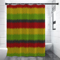 Knitted Style Reggae Pattern Print Shower Curtain