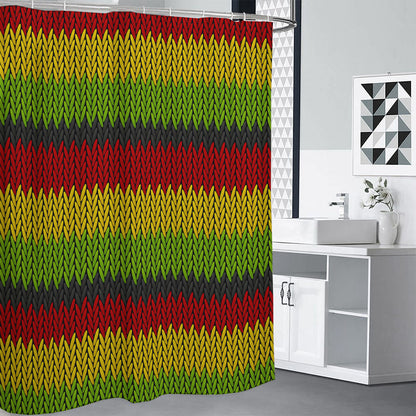 Knitted Style Reggae Pattern Print Shower Curtain