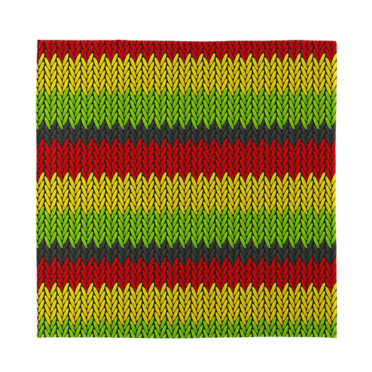 Knitted Style Reggae Pattern Print Silk Bandana