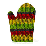 Knitted Style Reggae Pattern Print Single Oven Mitt