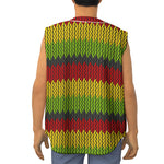 Knitted Style Reggae Pattern Print Sleeveless Baseball Jersey