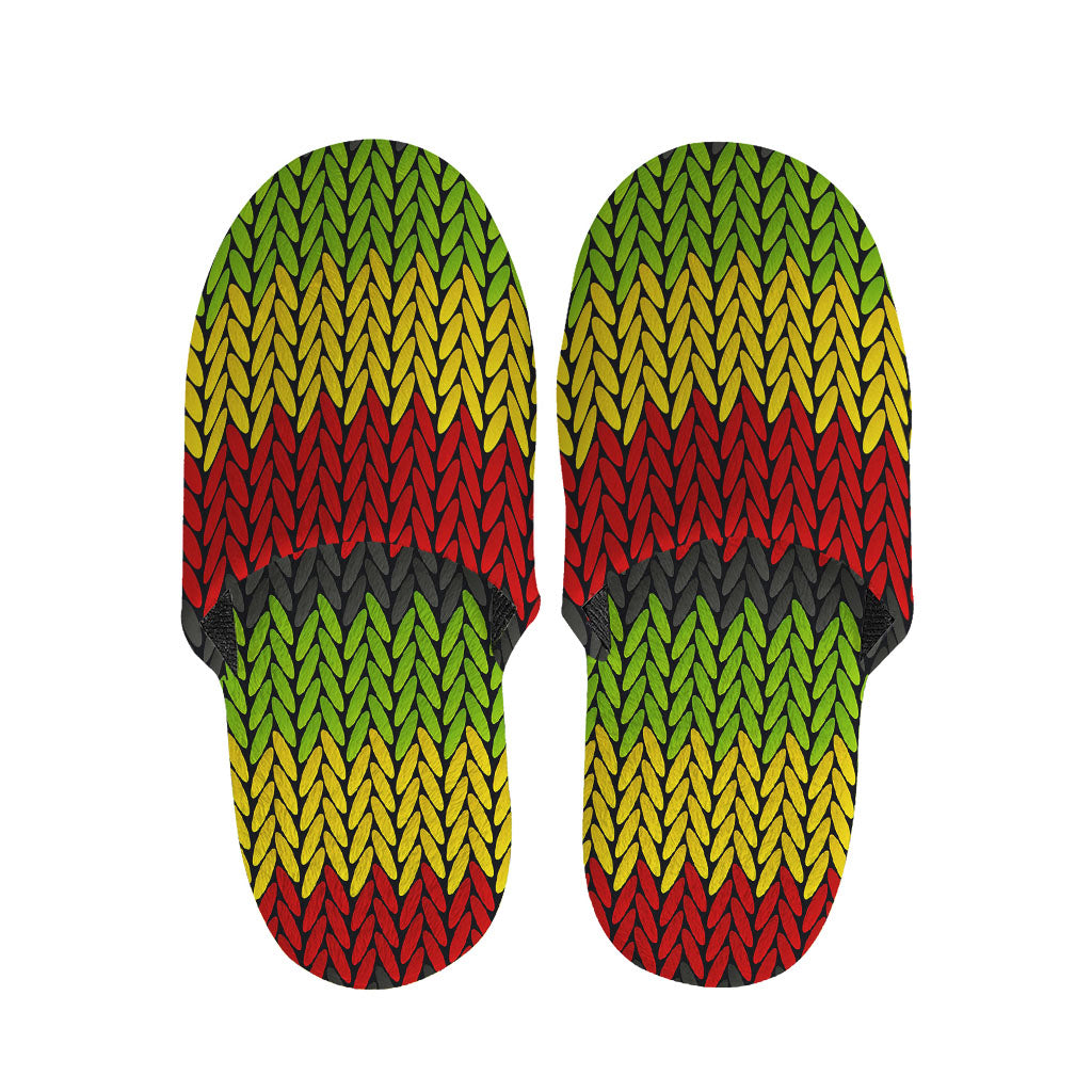 Knitted Style Reggae Pattern Print Slippers