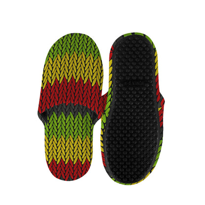 Knitted Style Reggae Pattern Print Slippers