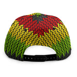 Knitted Style Reggae Pattern Print Snapback Cap