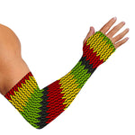 Knitted Style Reggae Pattern Print Sun Protection Arm Sleeves