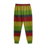 Knitted Style Reggae Pattern Print Sweatpants