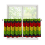 Knitted Style Reggae Pattern Print Tier Curtains