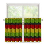 Knitted Style Reggae Pattern Print Tier Curtains