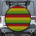 Knitted Style Reggae Pattern Print Tire Cover