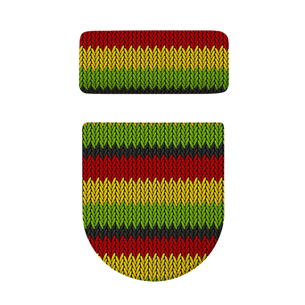 Knitted Style Reggae Pattern Print Toilet Lid And Tank Cover Set