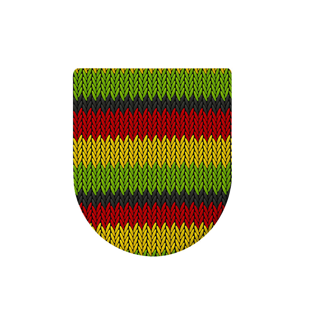 Knitted Style Reggae Pattern Print Toilet Lid Cover