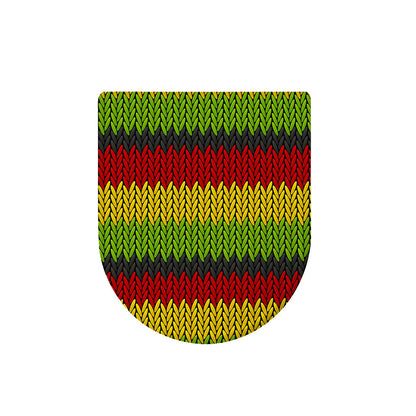 Knitted Style Reggae Pattern Print Toilet Lid Cover