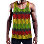 Knitted Style Reggae Pattern Print Training Tank Top