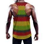 Knitted Style Reggae Pattern Print Training Tank Top