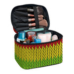 Knitted Style Reggae Pattern Print Travel Makeup Bag