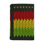 Knitted Style Reggae Pattern Print Trifold Wallet