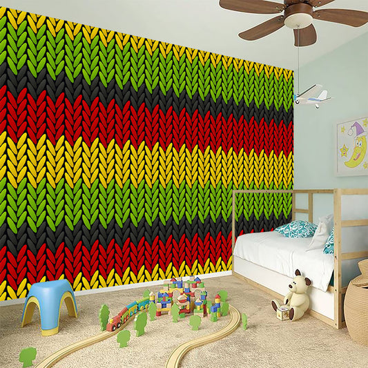 Knitted Style Reggae Pattern Print Wall Sticker