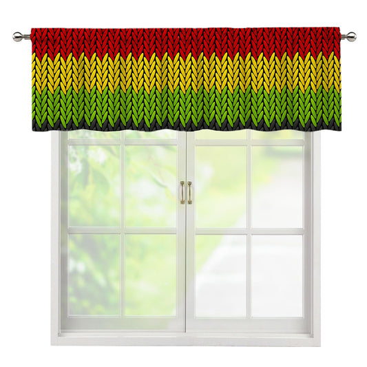 Knitted Style Reggae Pattern Print Window Valance