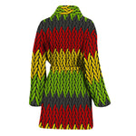 Knitted Style Reggae Pattern Print Women's Bathrobe