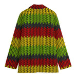 Knitted Style Reggae Pattern Print Women's Cotton Blazer