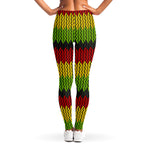 Knitted Style Reggae Pattern Print Women's Leggings