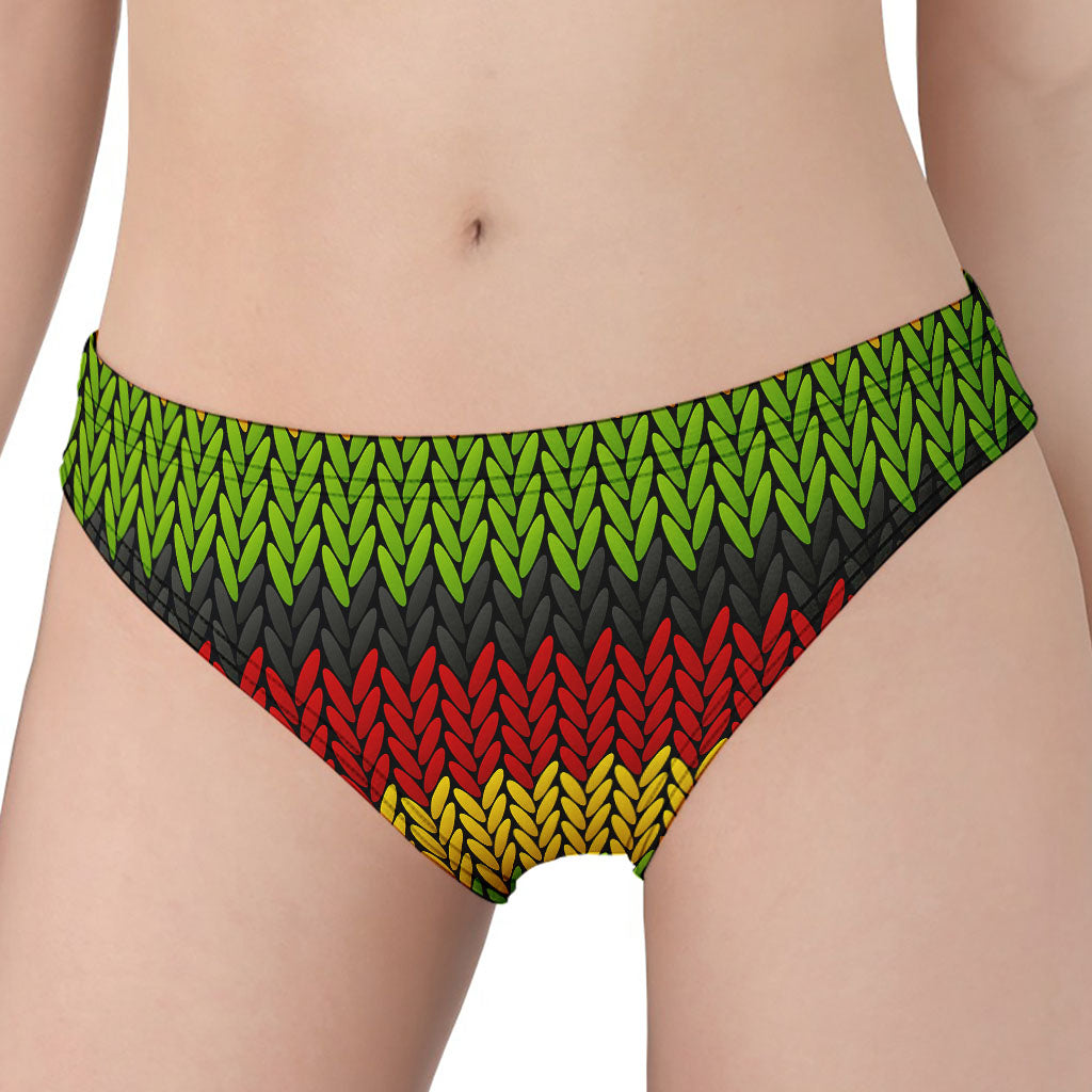 Knitted Style Reggae Pattern Print Women's Panties