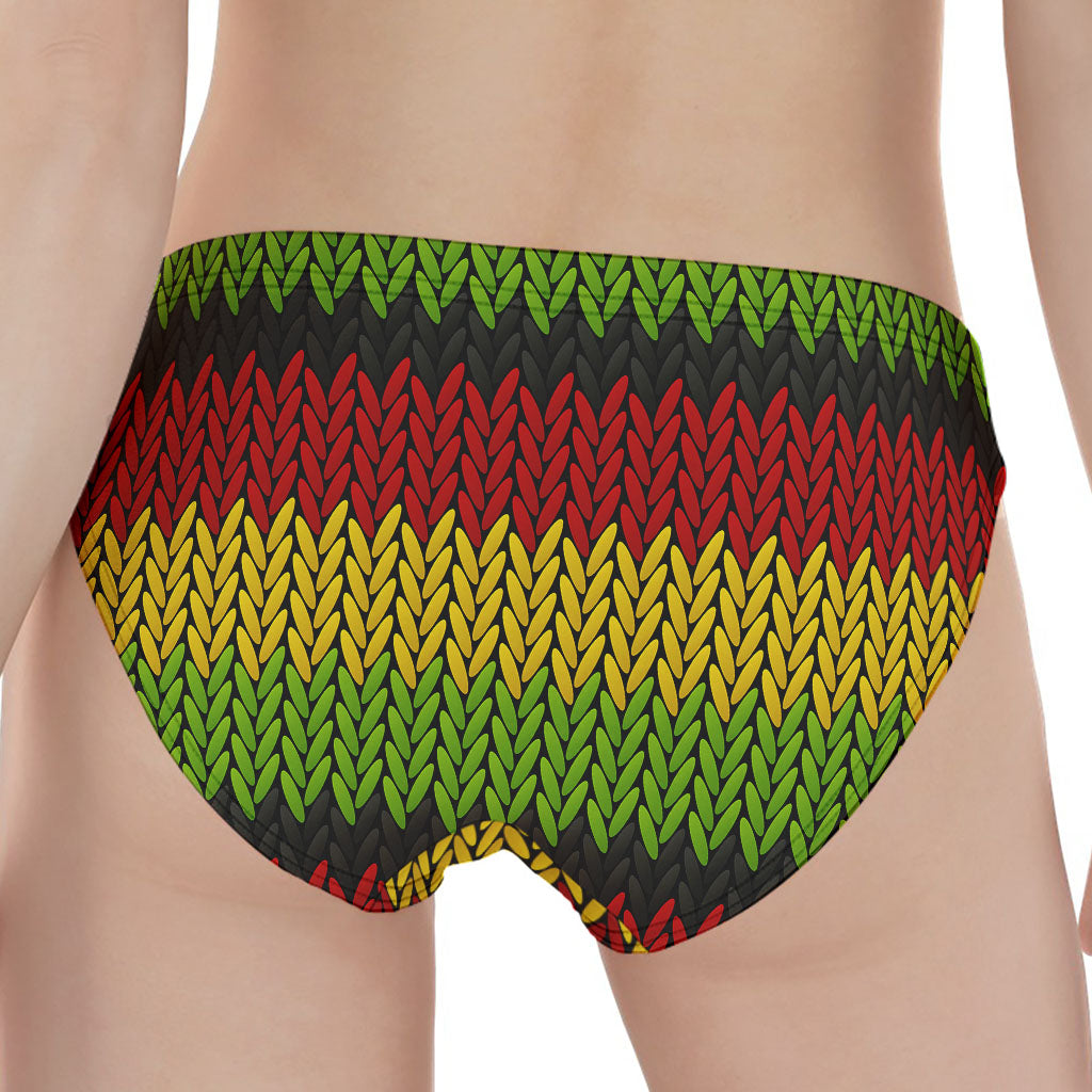 Knitted Style Reggae Pattern Print Women's Panties