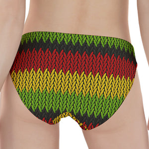 Knitted Style Reggae Pattern Print Women's Panties