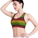 Knitted Style Reggae Pattern Print Women's Sports Bra