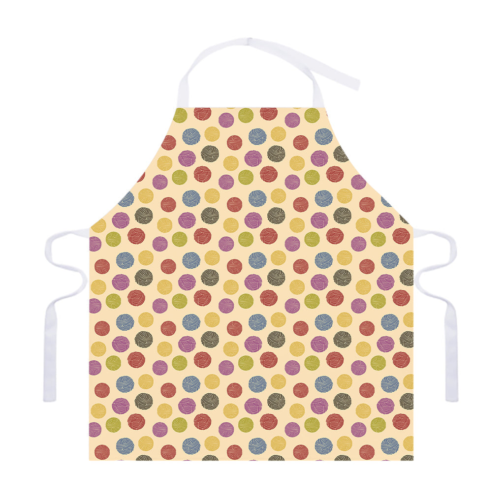 Knitting Yarn Pattern Print Adjustable Apron