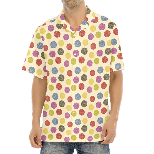 Knitting Yarn Pattern Print Aloha Shirt