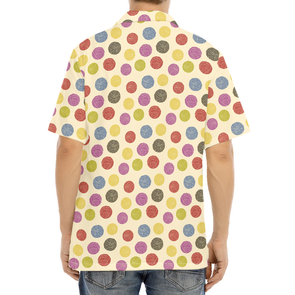 Knitting Yarn Pattern Print Aloha Shirt