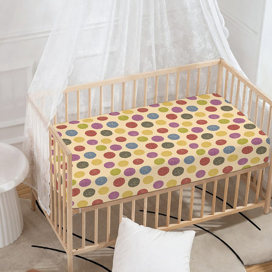 Knitting Yarn Pattern Print Baby Crib Sheet