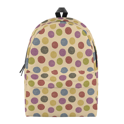 Knitting Yarn Pattern Print Backpack