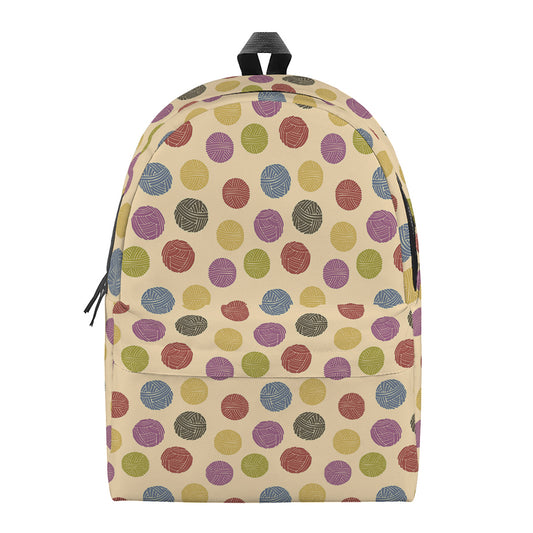 Knitting Yarn Pattern Print Backpack
