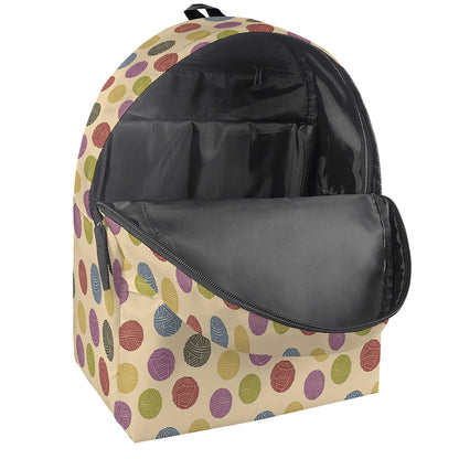 Knitting Yarn Pattern Print Backpack