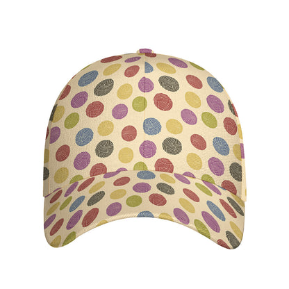 Knitting Yarn Pattern Print Baseball Cap