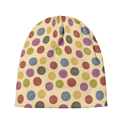 Knitting Yarn Pattern Print Beanie