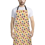 Knitting Yarn Pattern Print Bib Apron With Pocket